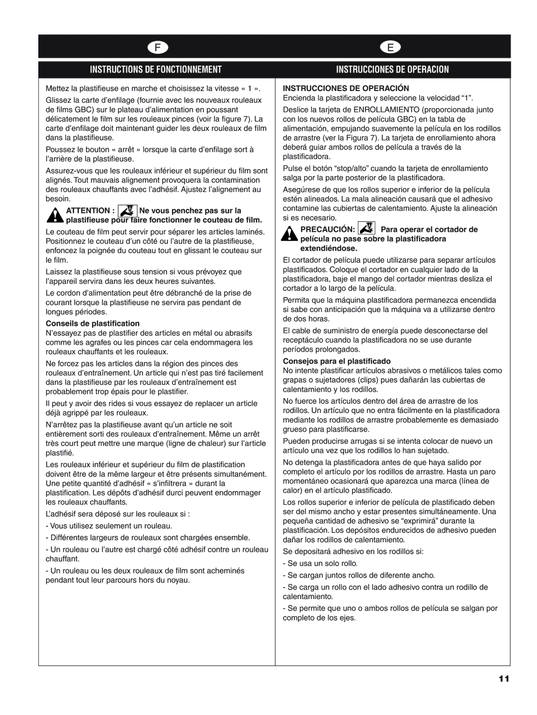 GBC H800 PRO-R manual Instrucciones DE Operación, Precaución 