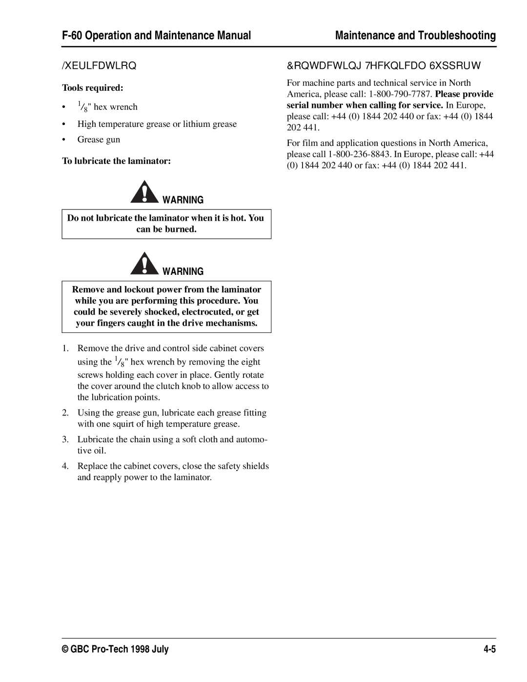 GBC Laminator manual Xeulfdwlrq 