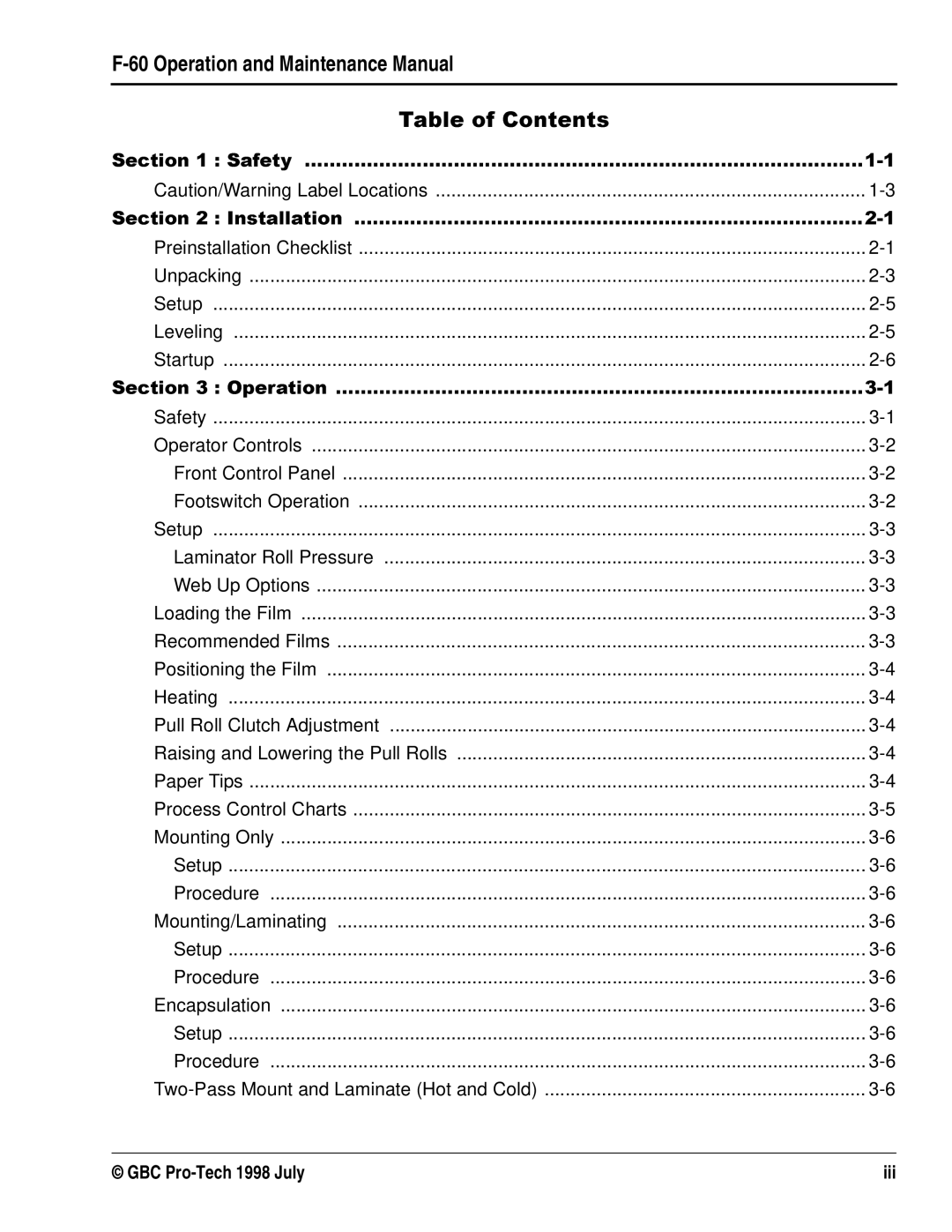 GBC Laminator manual 6HFWLRQ 