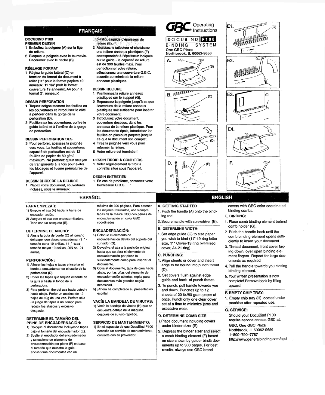 GBC P100 manual 