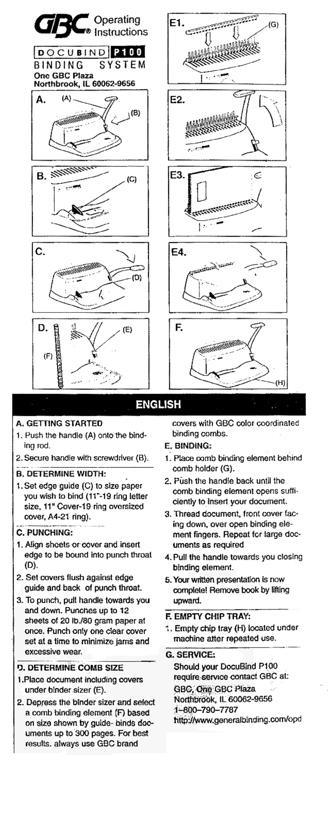 GBC P100 manual 