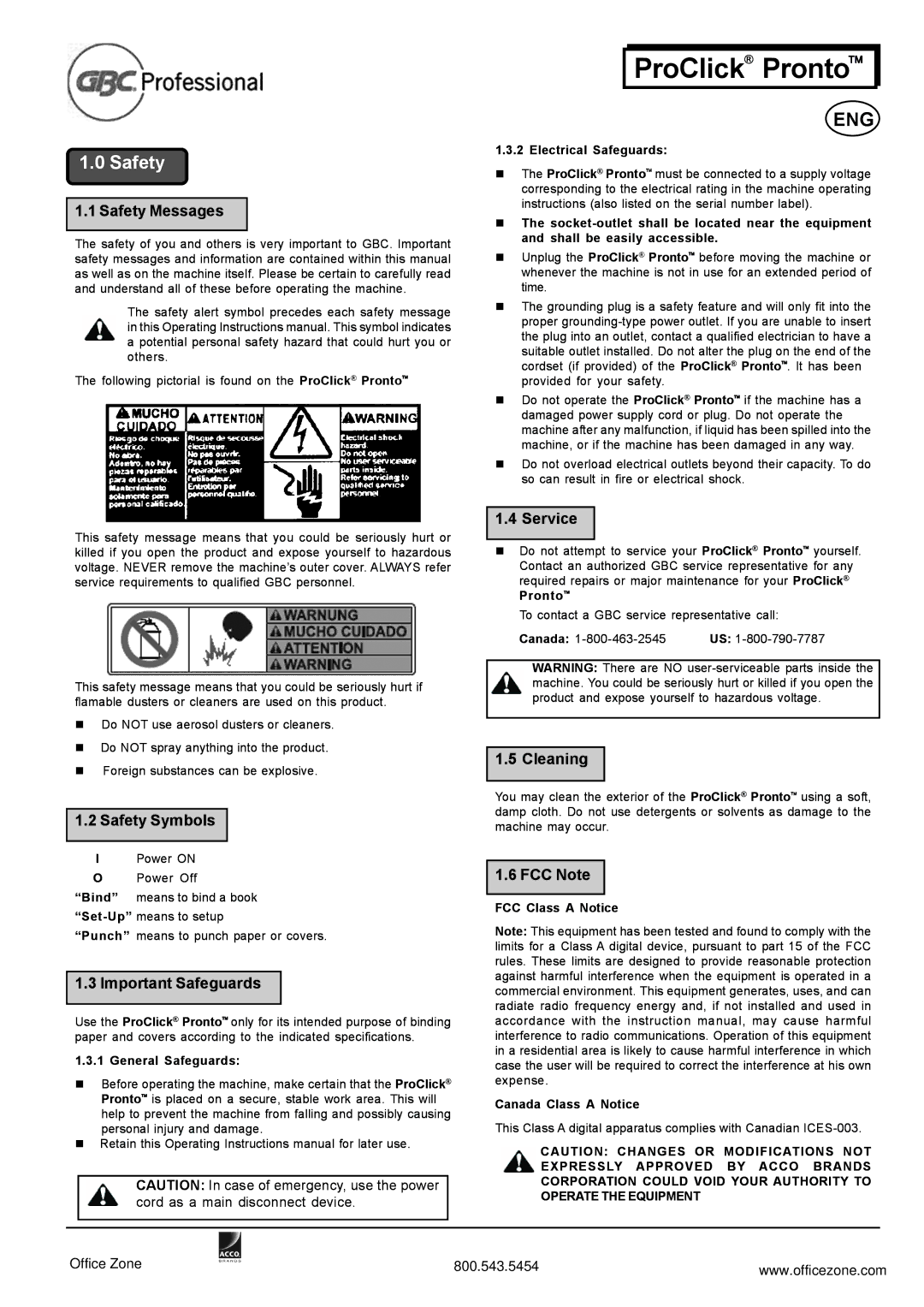 GBC P3000, P2000 manuel dutilisation Safety 