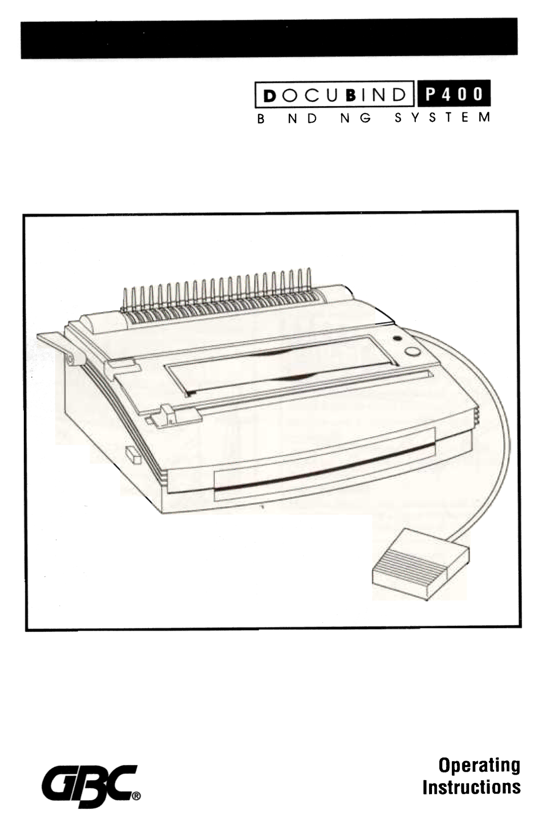 GBC P400 manual Operating Instructions 