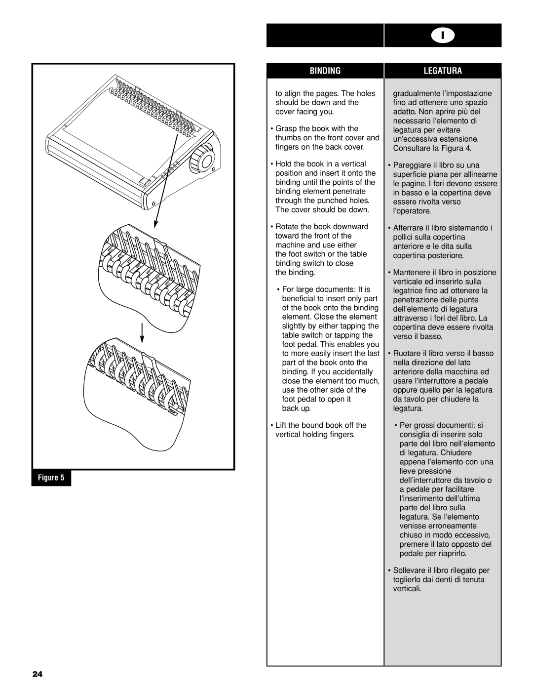 GBC PB2600 operating instructions Back up Lift the bound book off the vertical holding fingers 