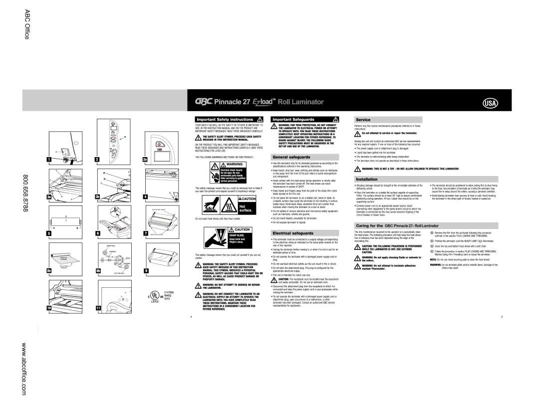 GBC manual GBC Pinnacle 27- Roll Laminator 