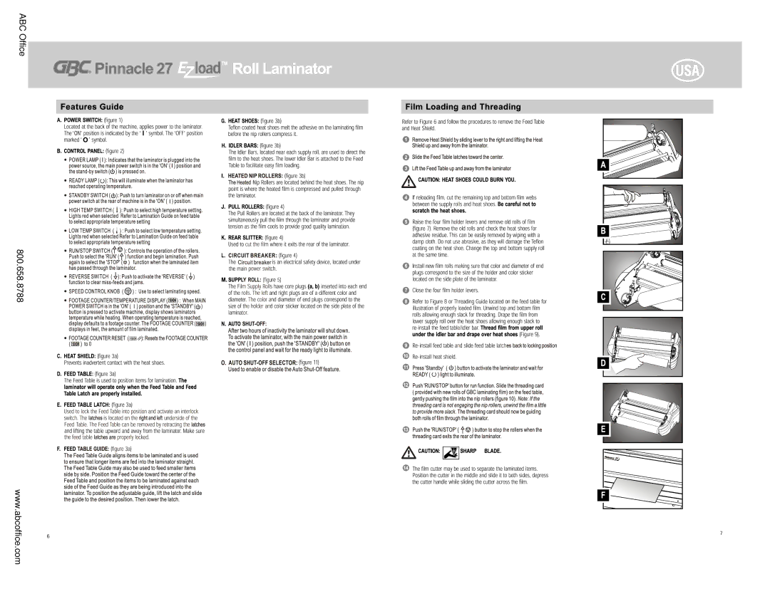 GBC Pinnacle 27 manual ABC Office 800.658.8788 