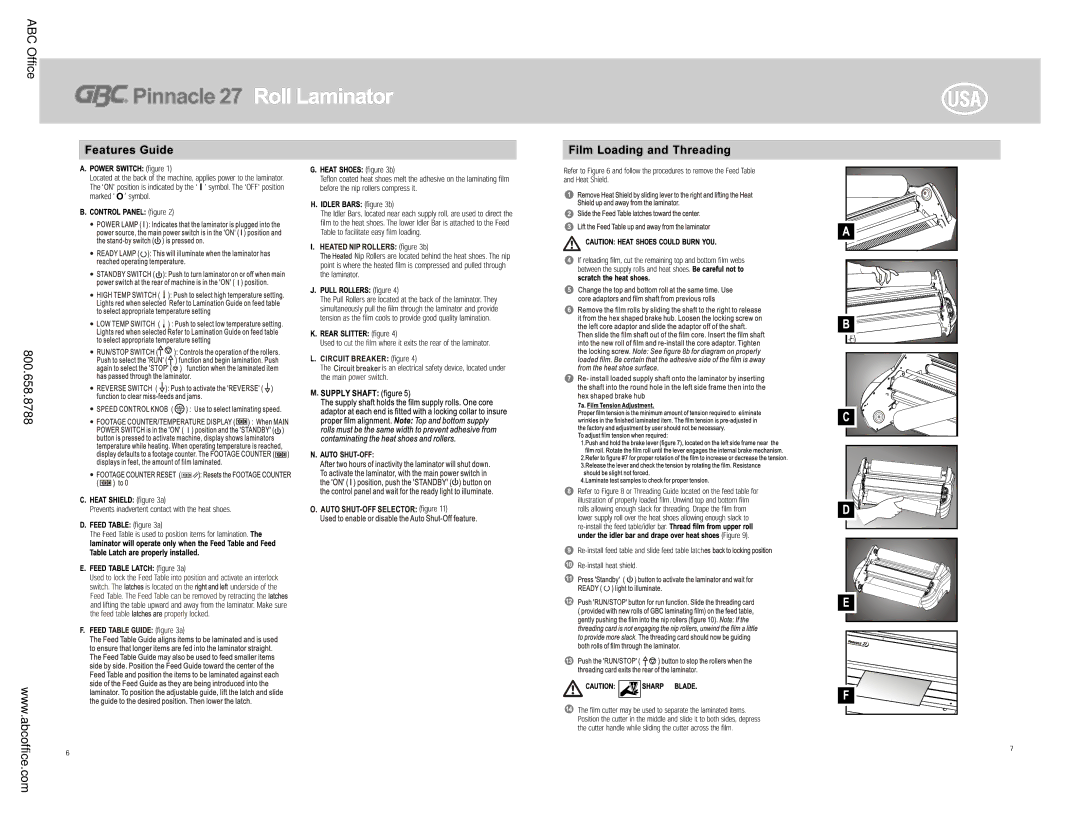 GBC Pinnacle 27 manual ABC Office 800.658.8788 
