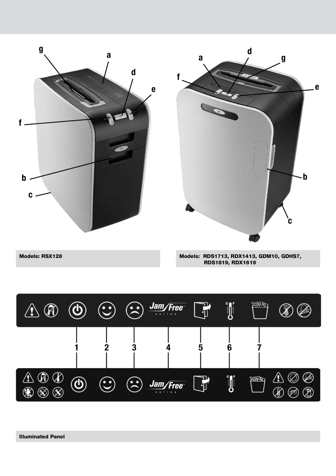 GBC RDS1819, RDX1413, RDX1619, RDS1713, GDM10, GDHS7, RSX128 instruction manual 