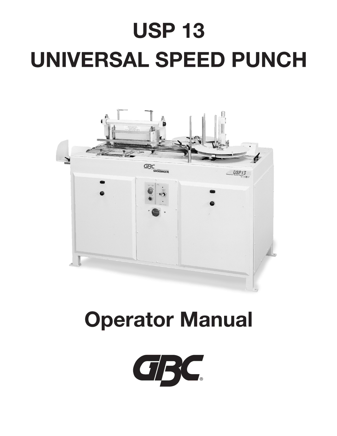 GBC USP 13 manual Universal Speed Punch 