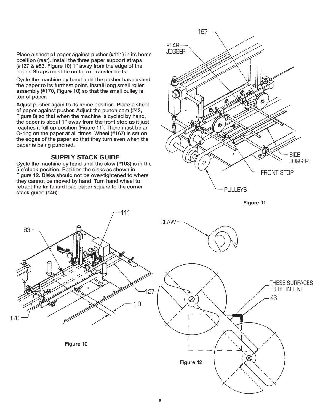 GBC USP 13 manual Rear Jogger Side Front Stop Pulleys, To be in Line 