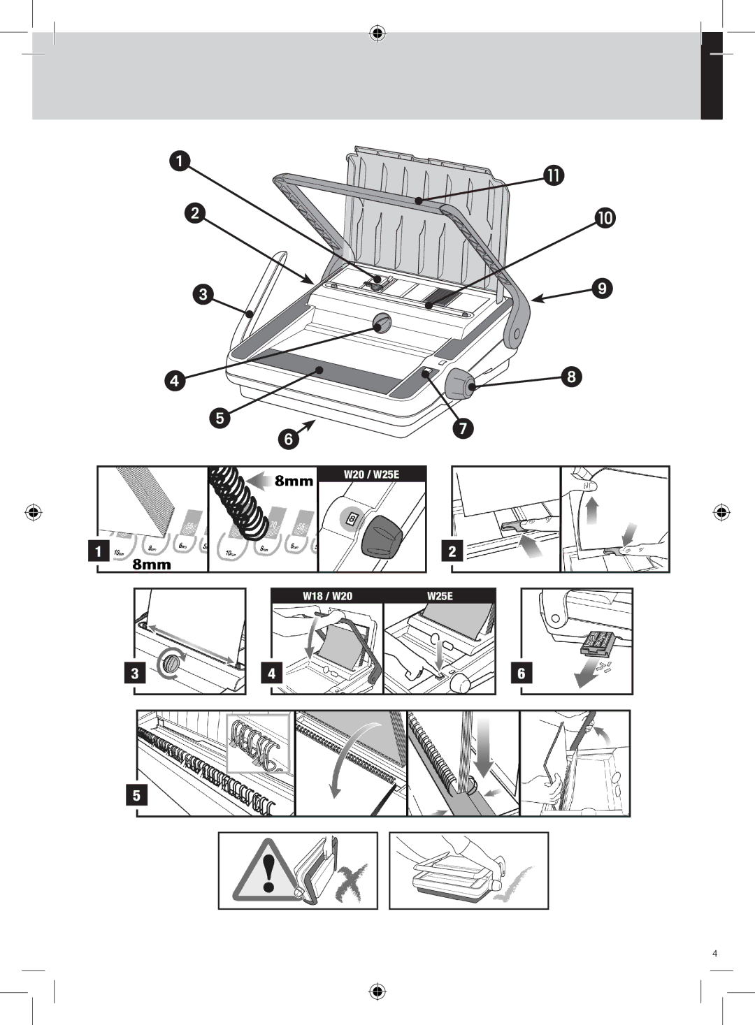 GBC instruction manual W20 / W25E W18 / W20 