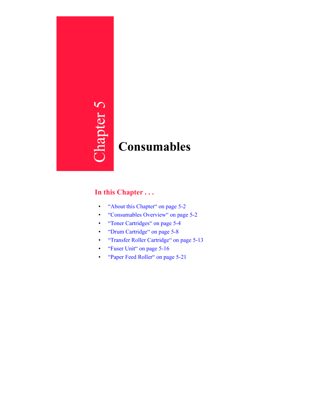 GCC Printers 16 manual Consumables 