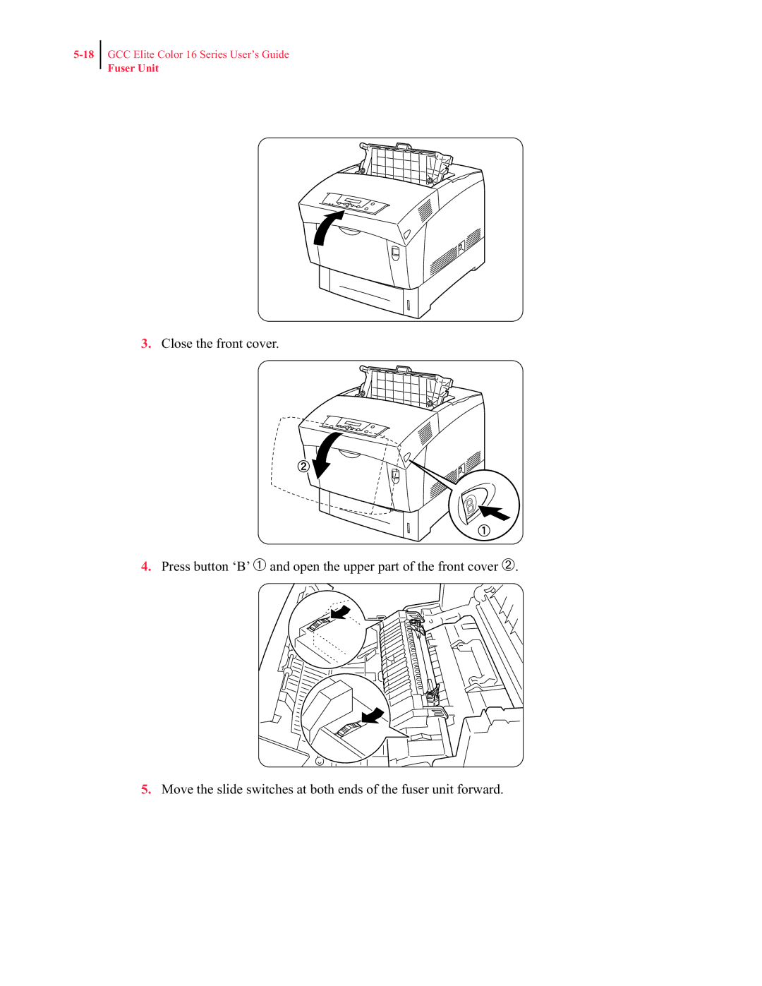 GCC Printers 16 manual Fuser Unit 