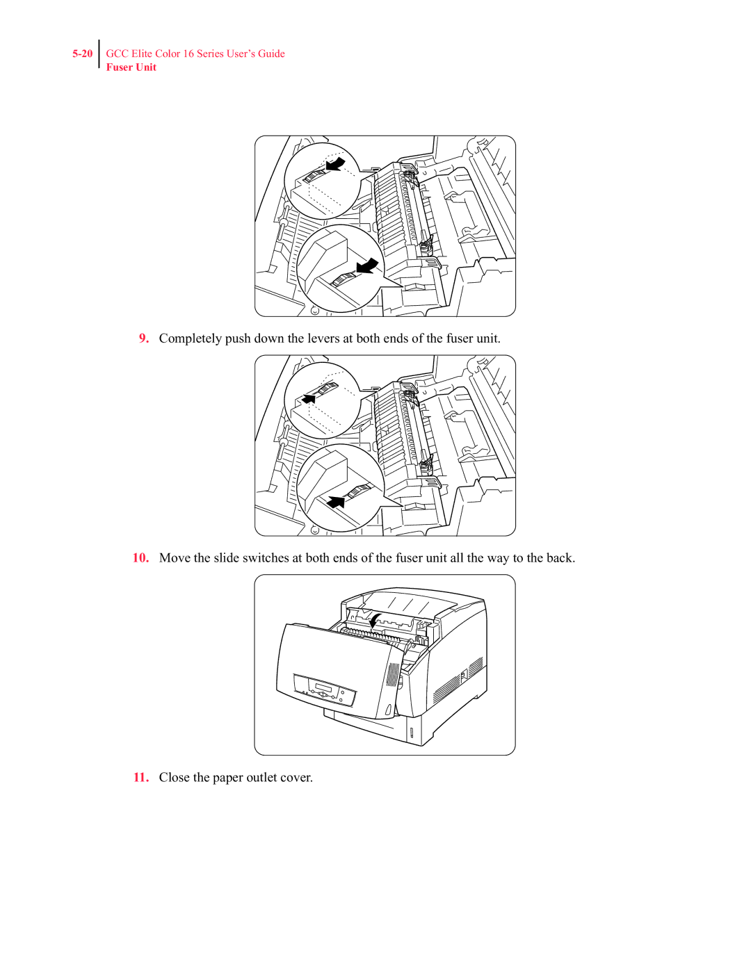 GCC Printers 16 manual Fuser Unit 