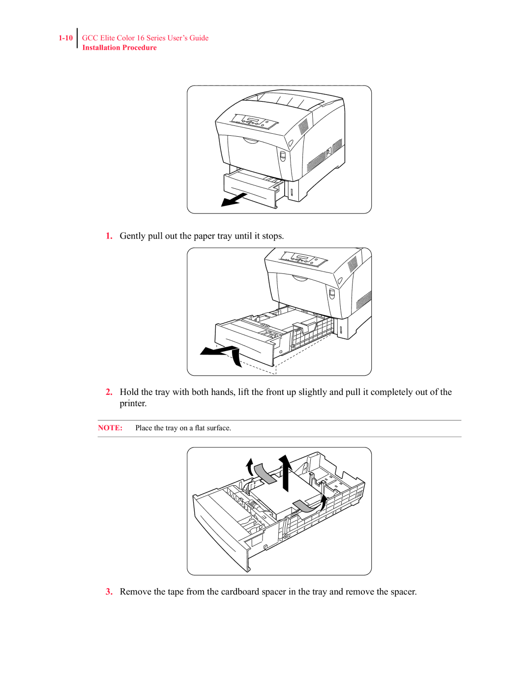 GCC Printers 16 manual Installation Procedure 