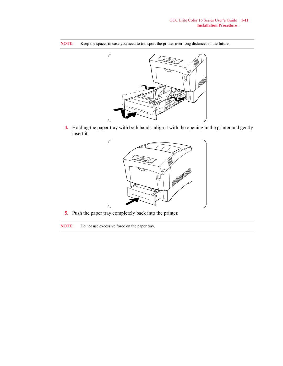 GCC Printers 16 manual Installation Procedure 