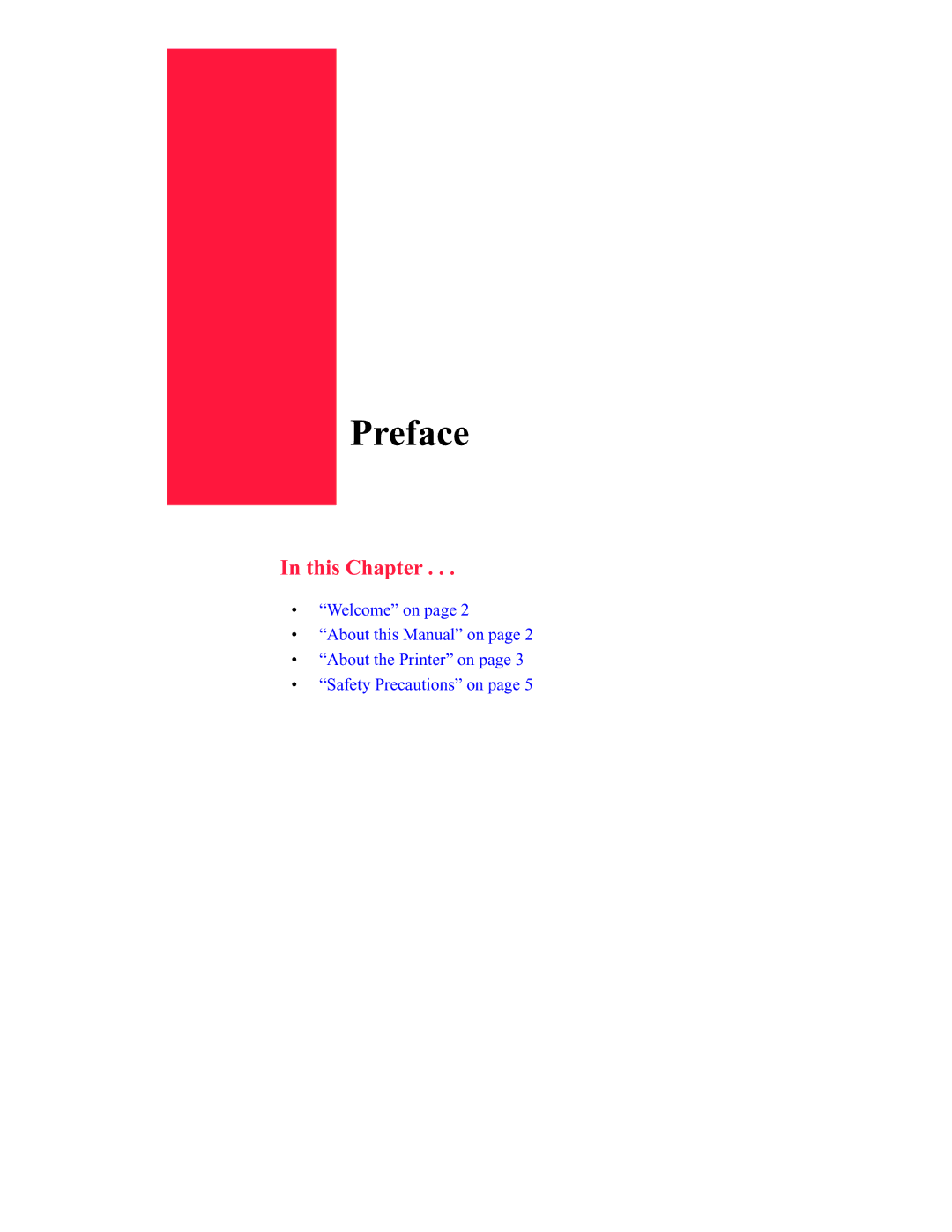 GCC Printers 16 manual Preface 