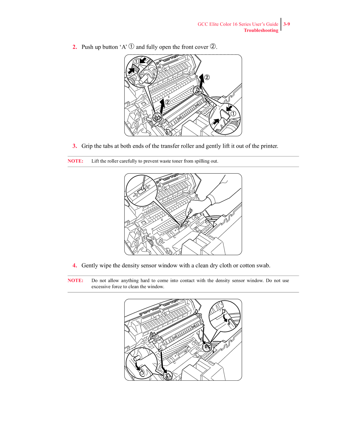 GCC Printers 16 manual Troubleshooting 