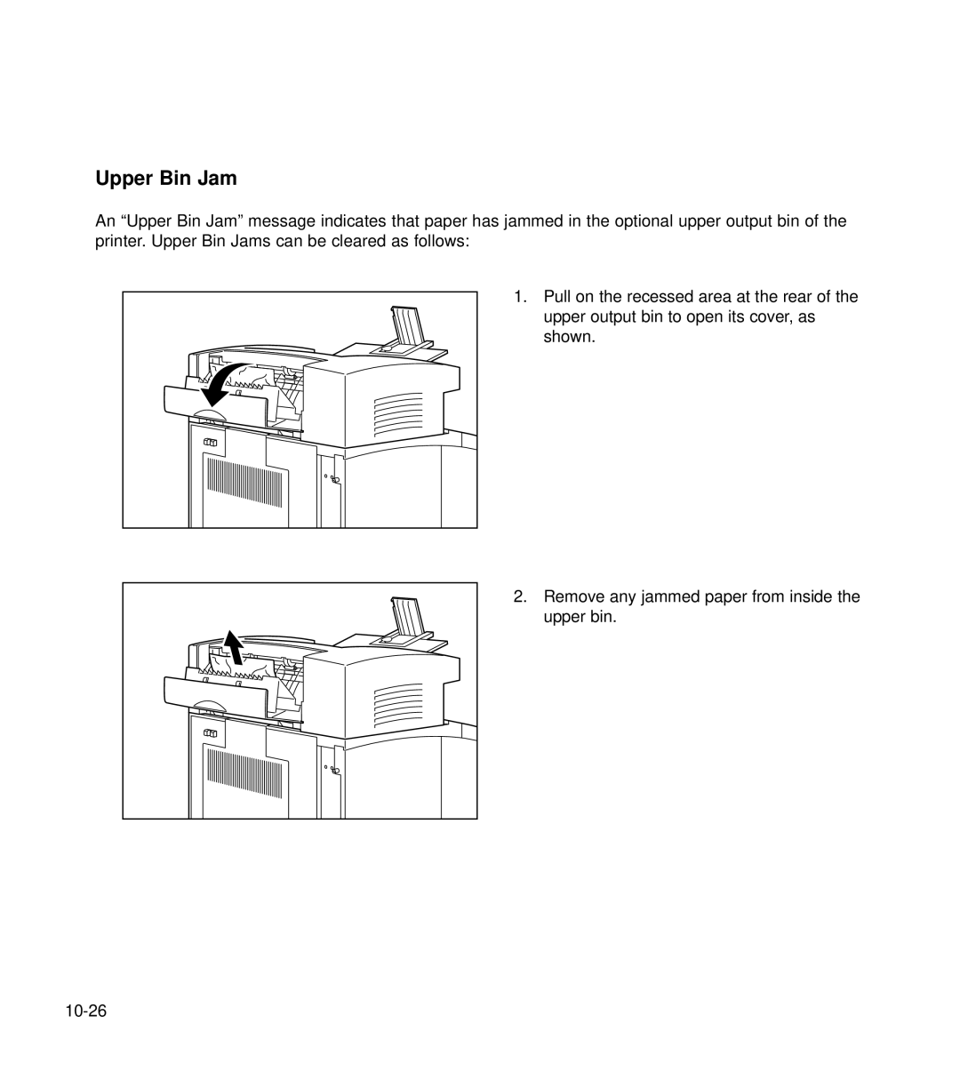 GCC Printers 21 Series manual Upper Bin Jam 