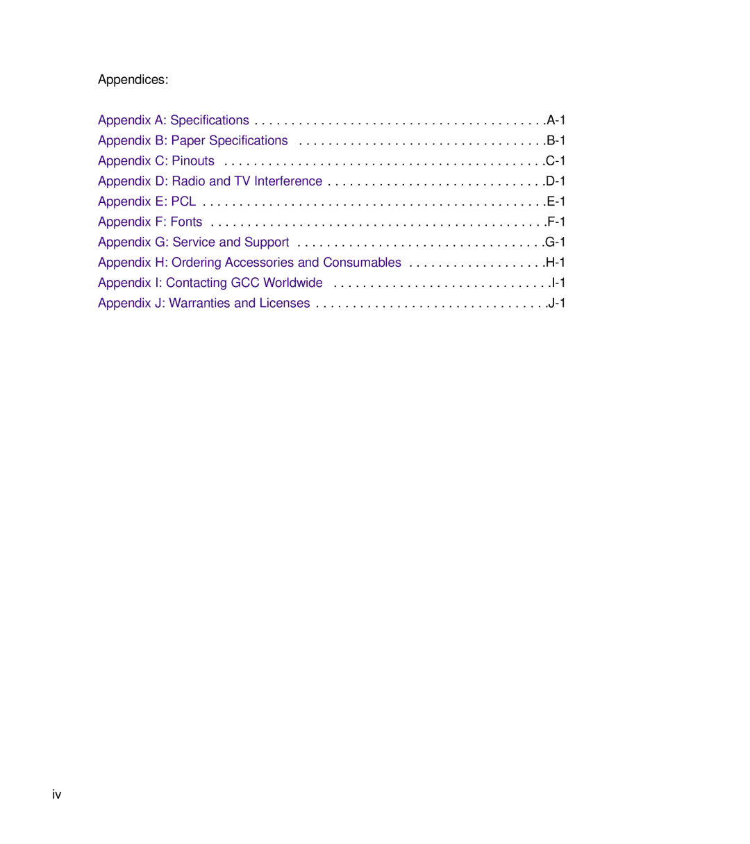 GCC Printers 21 Series manual 