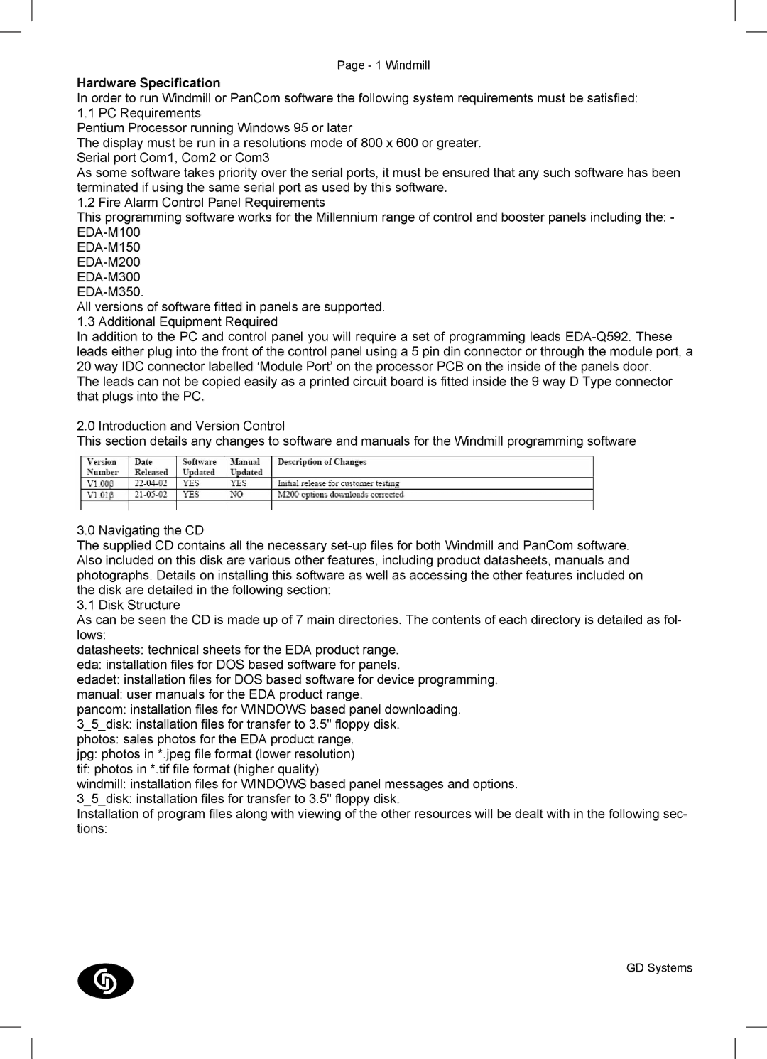 GD Commerce EDA-M350, EDA-M300, EDA-M100, EDA-M200, EDA-M150, Control and Booster Panels manual Hardware Specification 