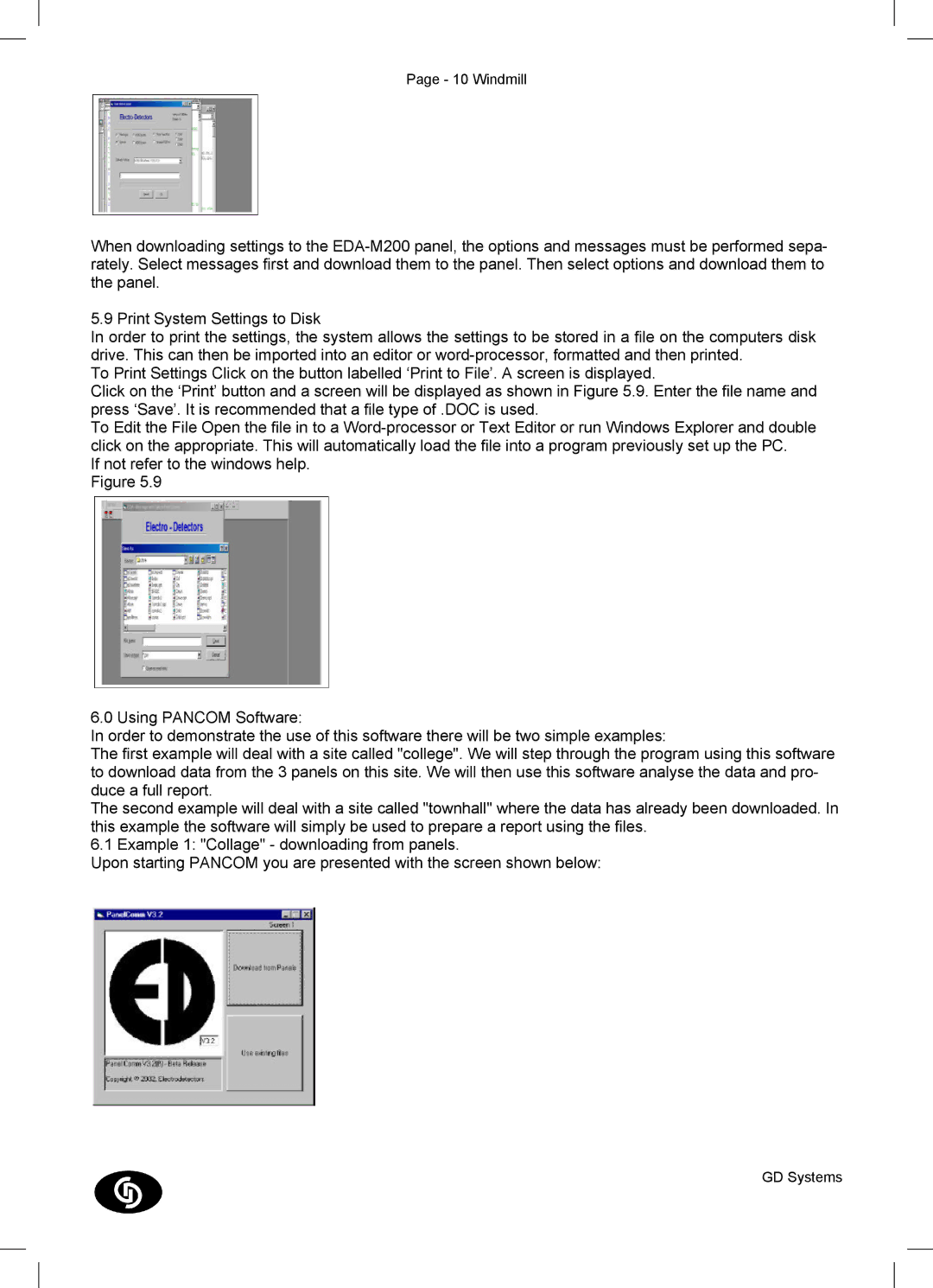 GD Commerce EDA-M150, EDA-M300, EDA-M350, EDA-M100, EDA-M200, Control and Booster Panels manual Windmill 