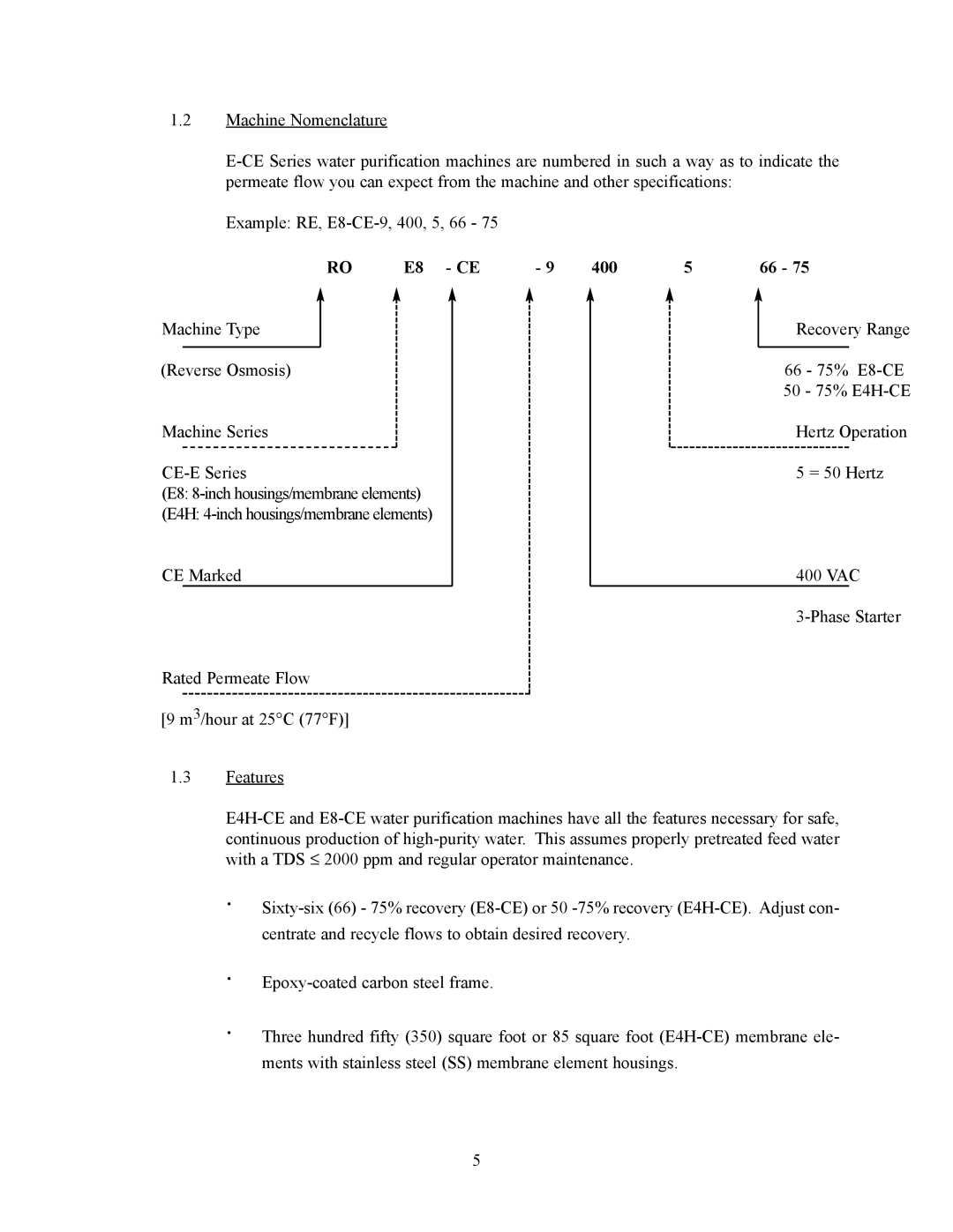 GE 000 gpd to 288, E4H-CE Series, E8-CE Series manual 400 5 66 