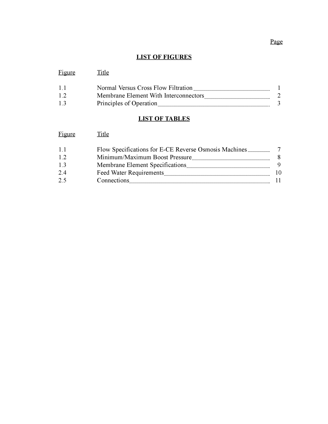 GE E4H-CE Series, E8-CE Series, 000 gpd to 288 manual List of Figures 