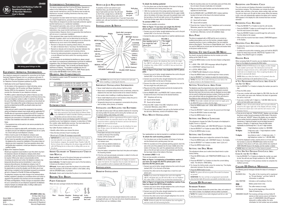 GE 00000740 installation instructions Interference Information, Installation & Setup, Equipment Approval Information 