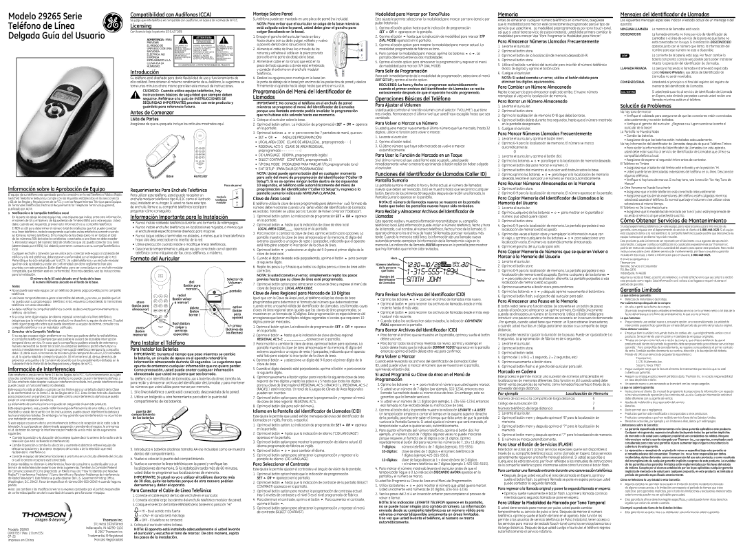 GE 00007057 Información sobre la Aprobación de Equipo, Información de Interferencias, Compatibilidad con Audífonos CCA 