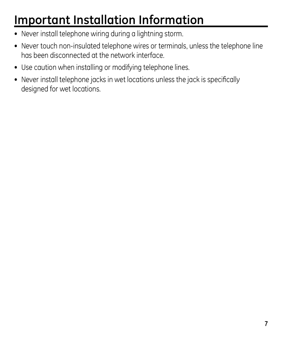 GE 00023598 manual Important Installation Information 