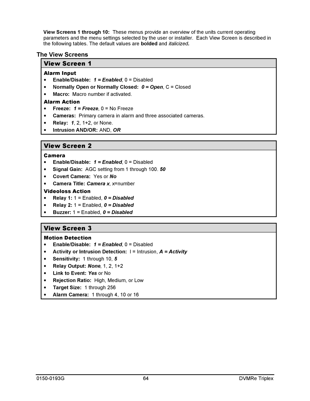 GE 0150-0193G manual View Screens 