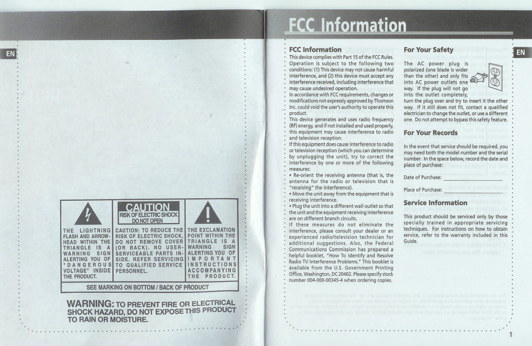 GE 1-Jul manual For Your Safety, For Your Records, Service Information, Warning To Prevent Fire Or Electrical, iJQ 