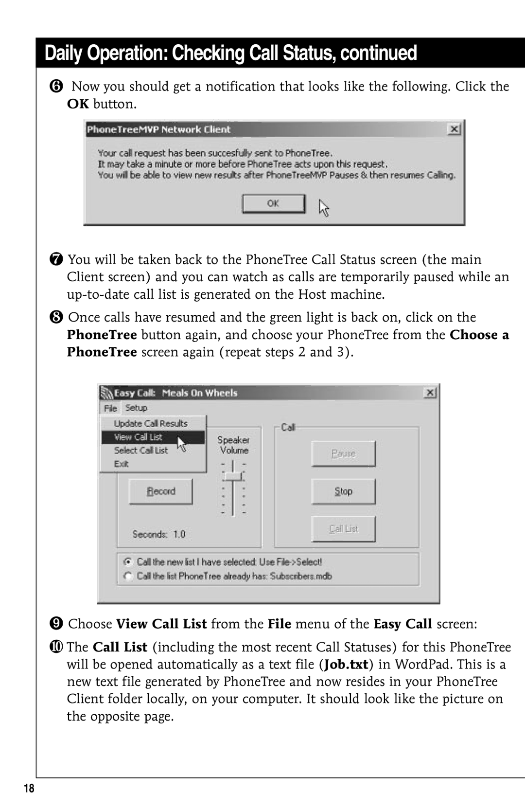 GE 10/02 Network operating instructions Daily Operation Checking Call Status 