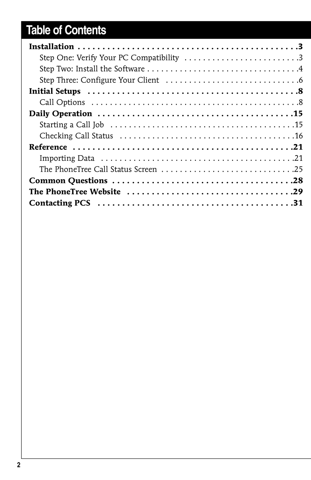 GE 10/02 Network operating instructions Table of Contents 