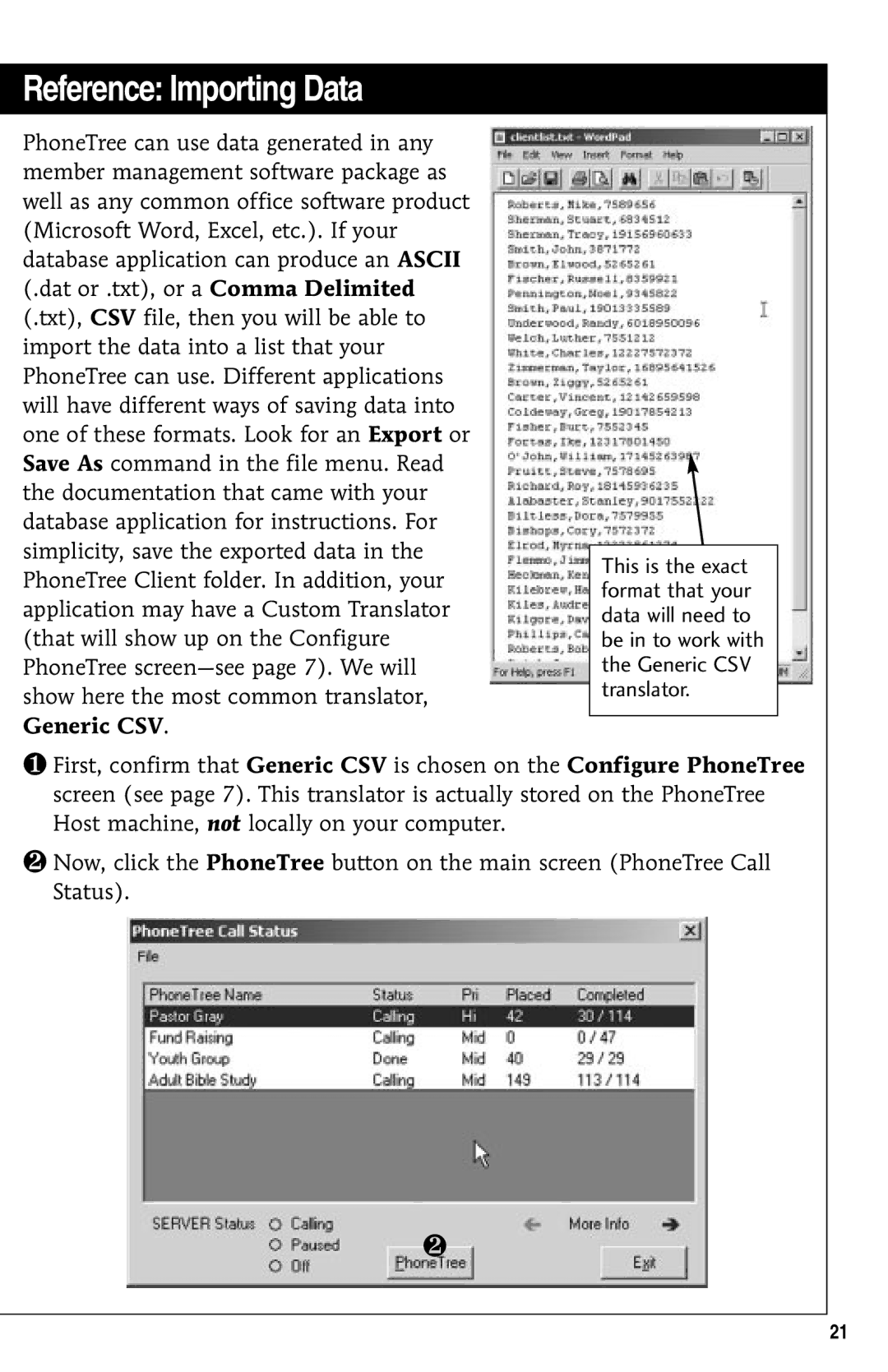 GE 10/02 Network operating instructions Reference Importing Data 