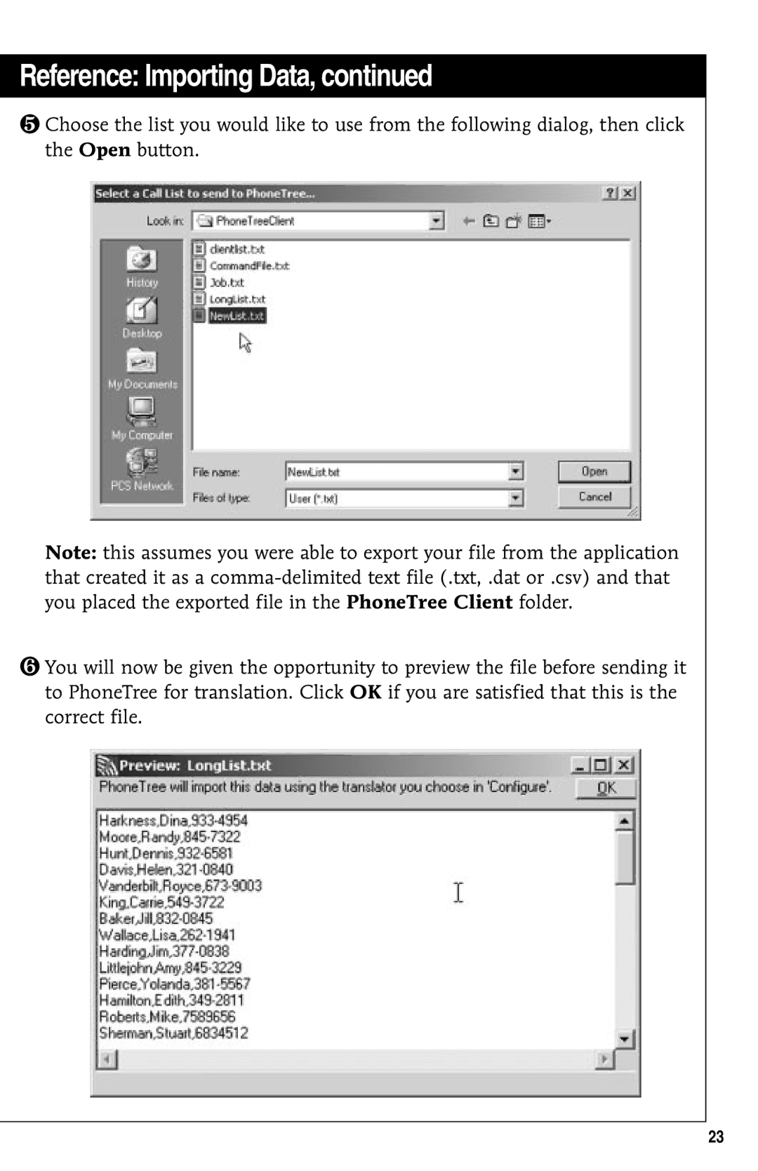 GE 10/02 Network operating instructions Reference Importing Data 