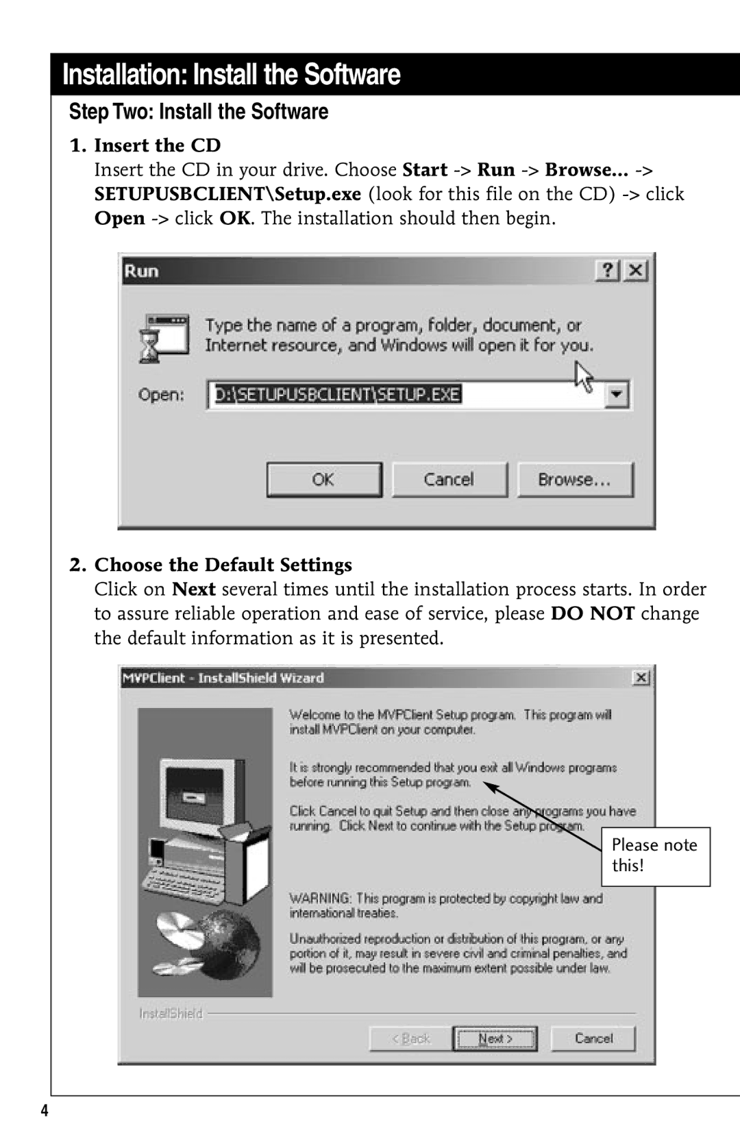 GE 10/02 Network operating instructions Installation Install the Software, Step Two Install the Software 