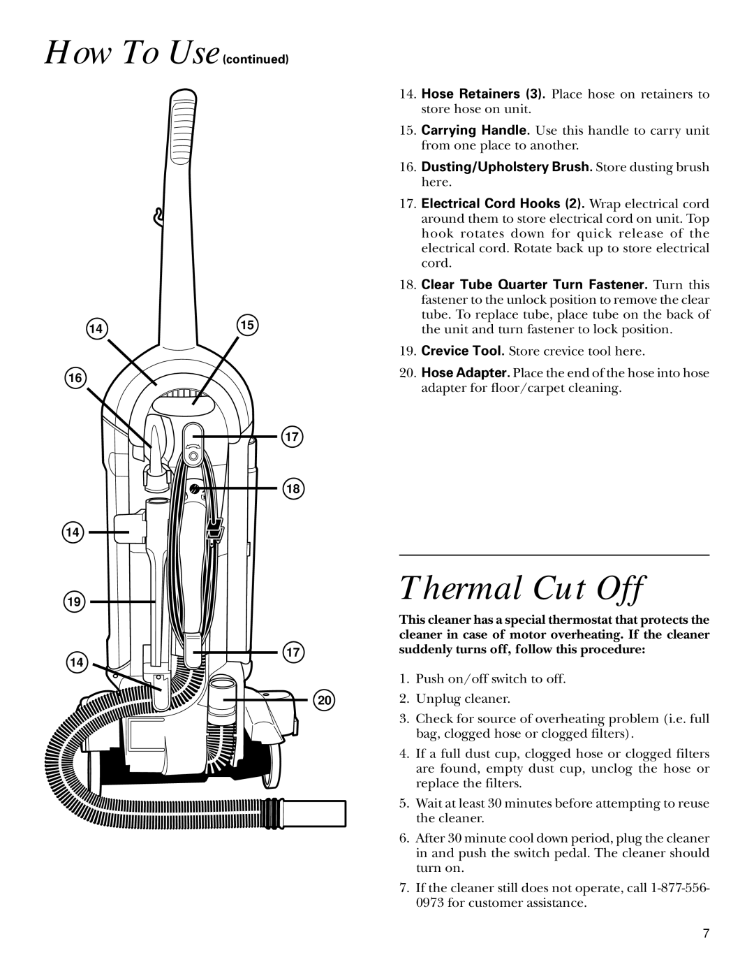 GE 71415, 106585 warranty Thermal Cut Off, Suddenly turns off, follow this procedure 