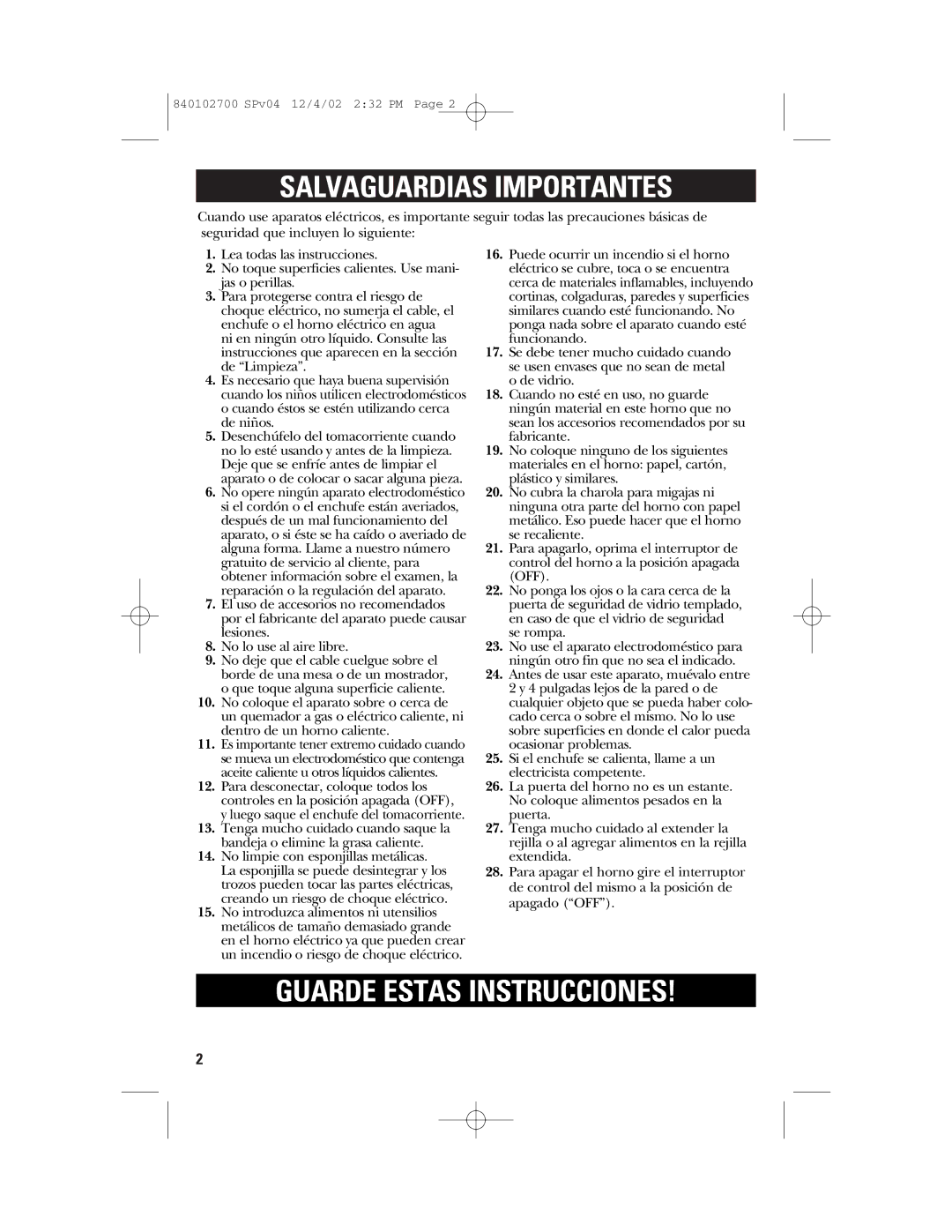 GE 106686 manual Salvaguardias Importantes 