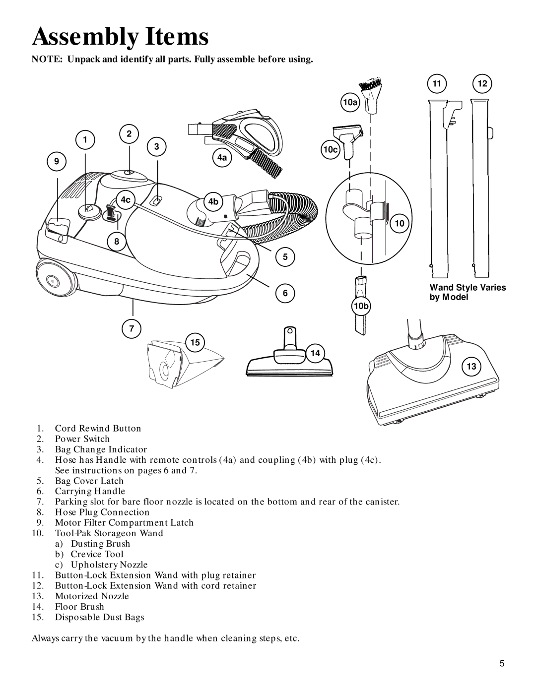 GE 71937, 106766 warranty Assembly Items 