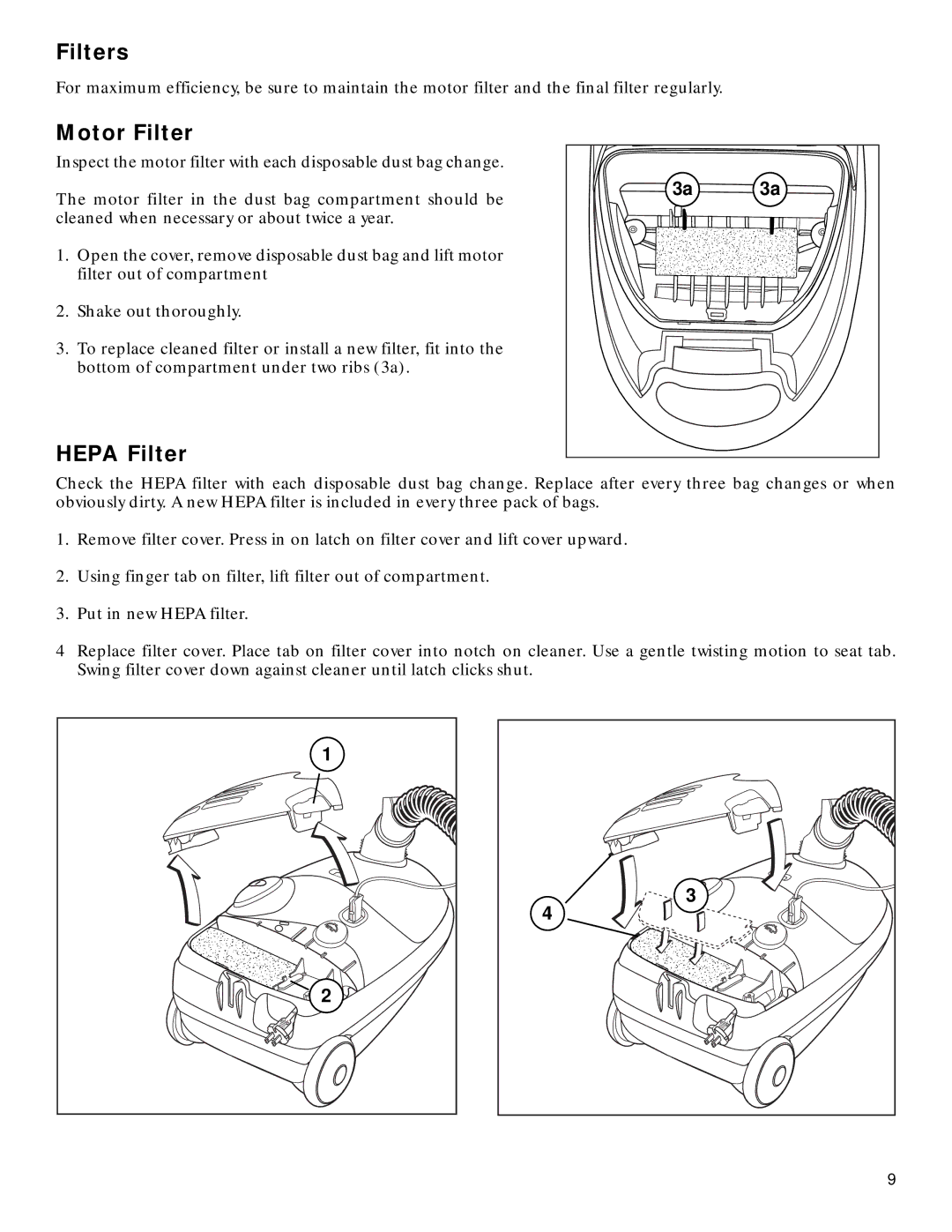 GE 71937, 106766 warranty Filters, Motor Filter, Hepa Filter 