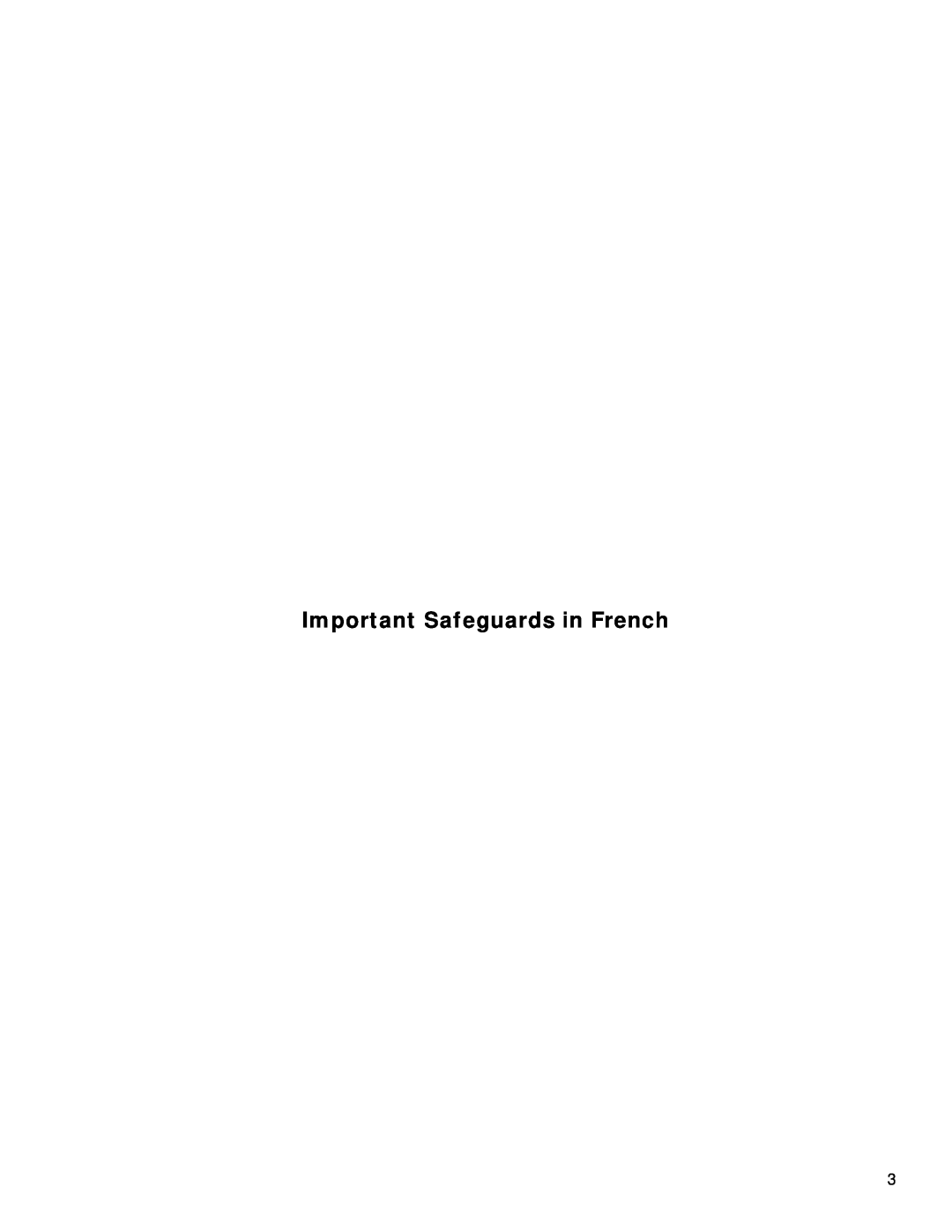 GE 71937, 106766 warranty Important Safeguards in French 