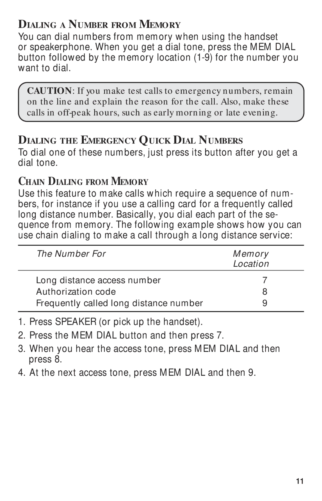 GE 15-Feb manual Dialing a Number from Memory 