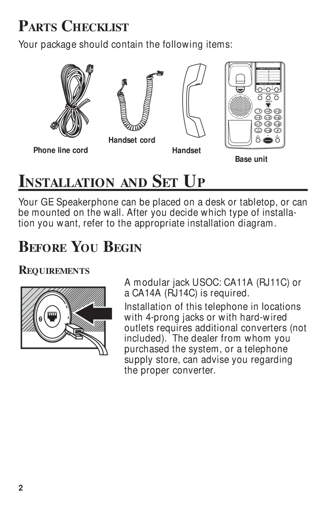 GE 15-Feb manual Installation and SET UP, Parts Checklist, Before YOU Begin 