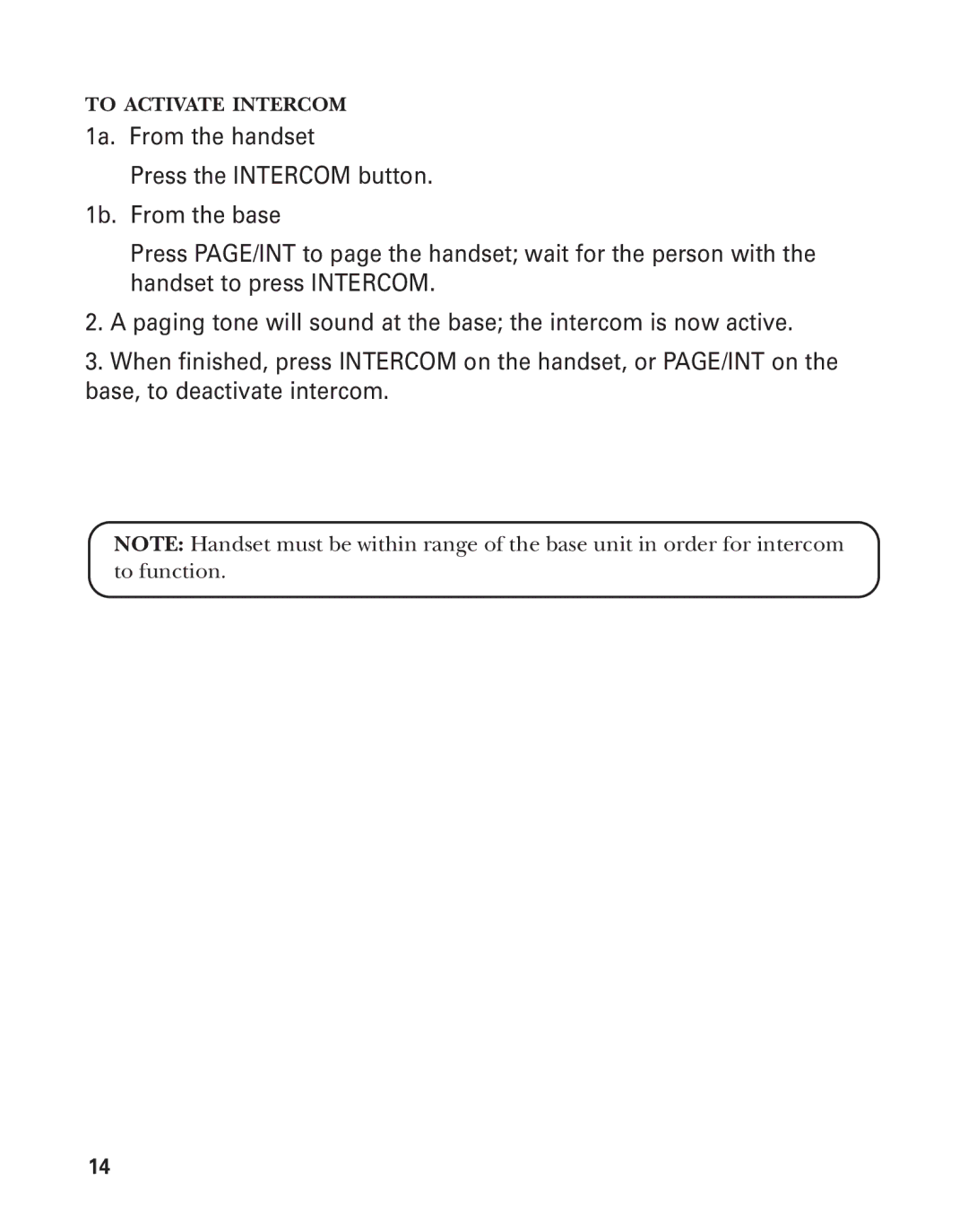 GE 15362520 manual To Activate Intercom 