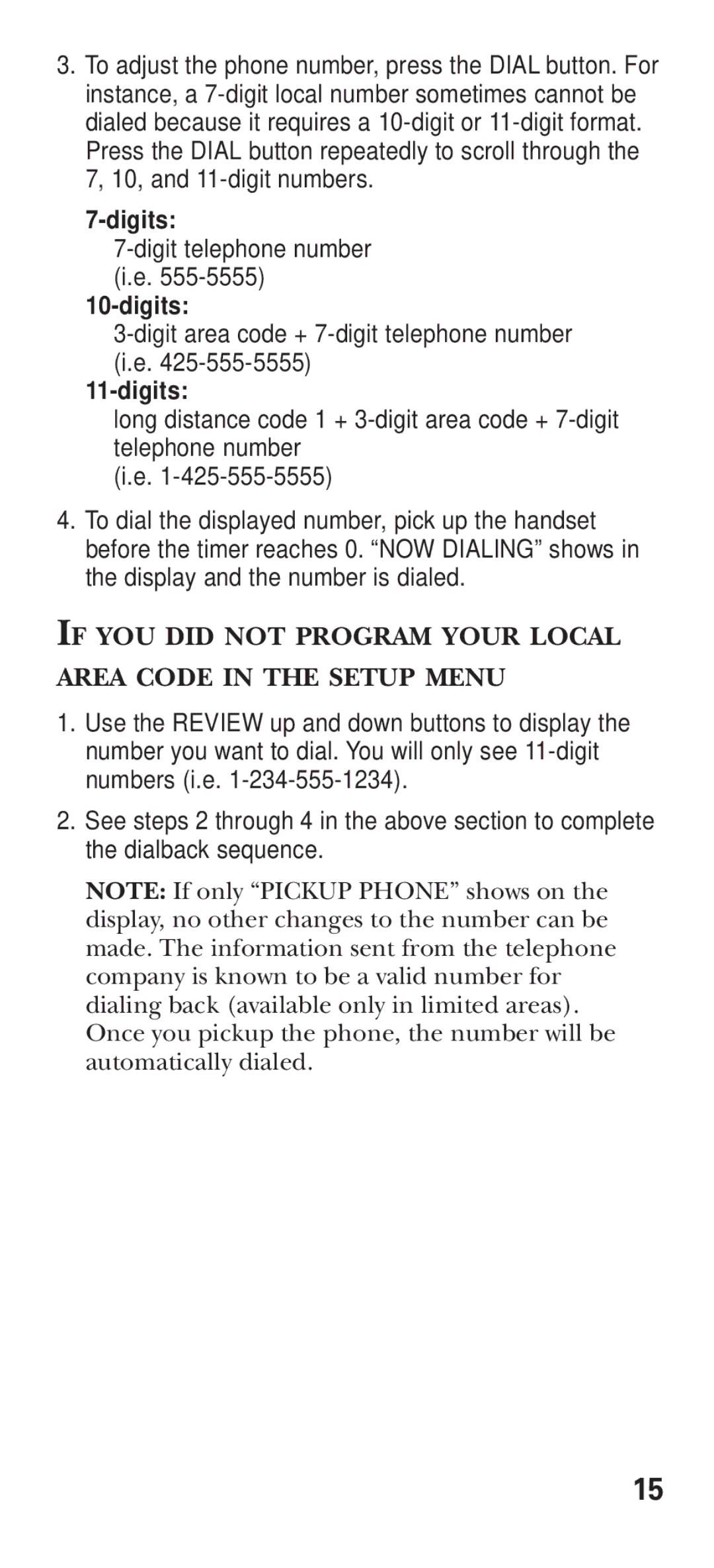 GE 15381860 manual Digits 