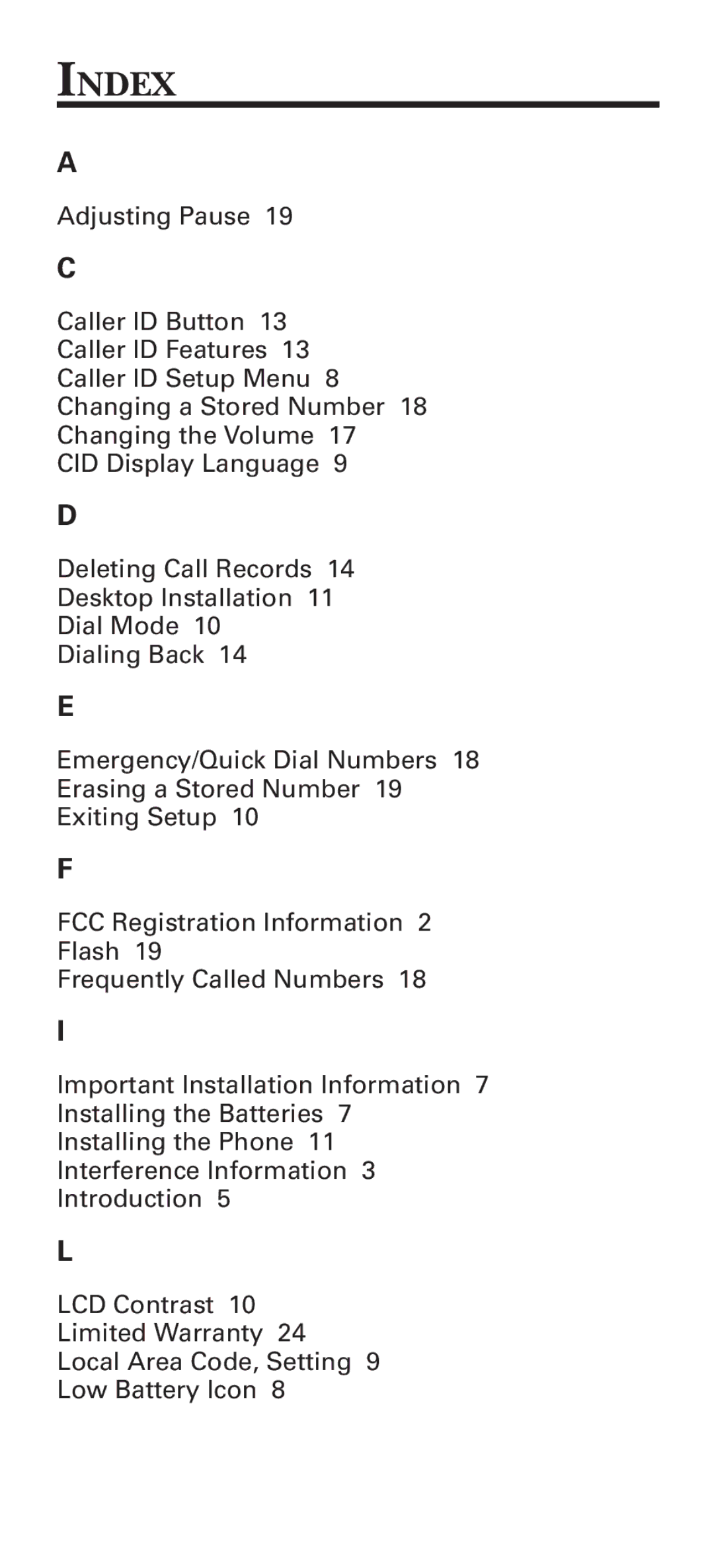 GE 15381860 manual Index 