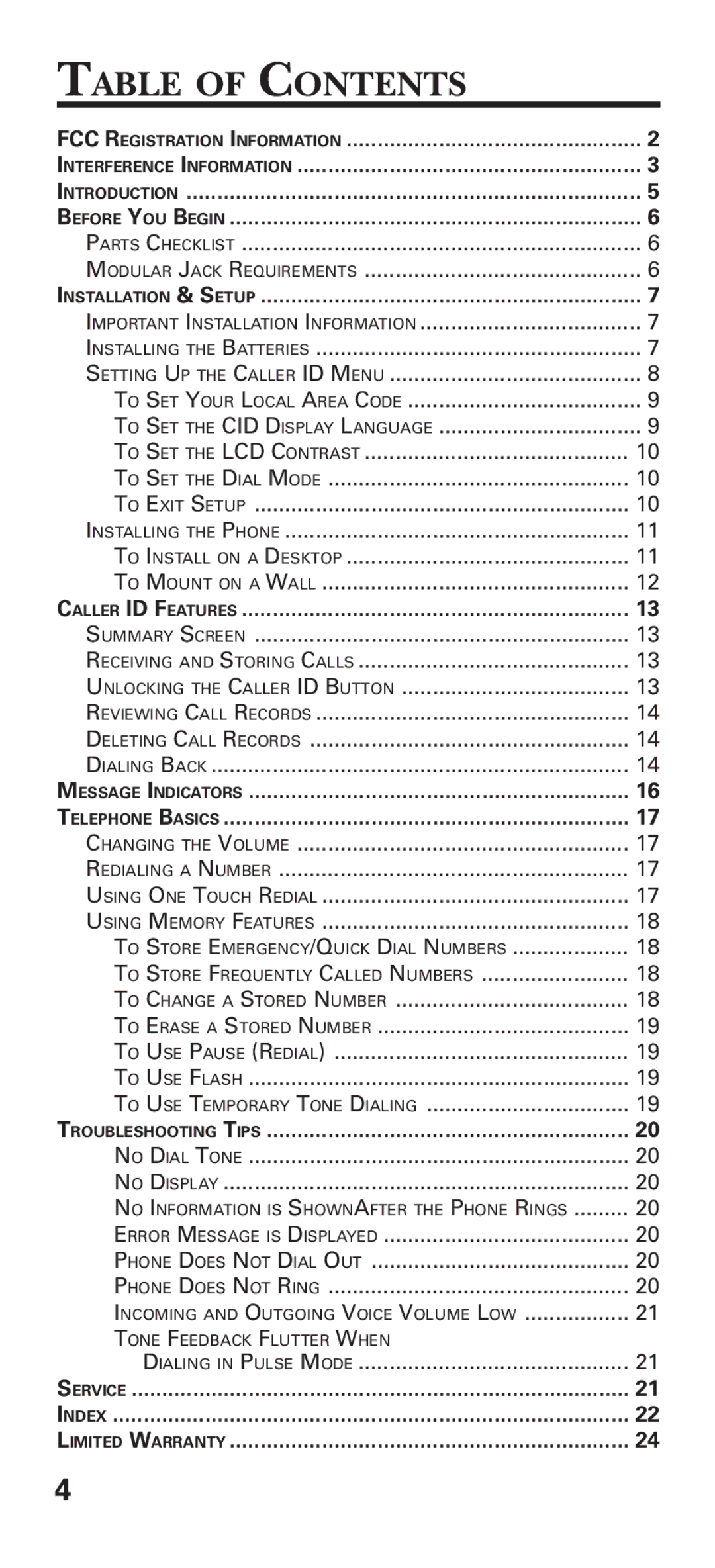 GE 15381860 manual Table of Contents 