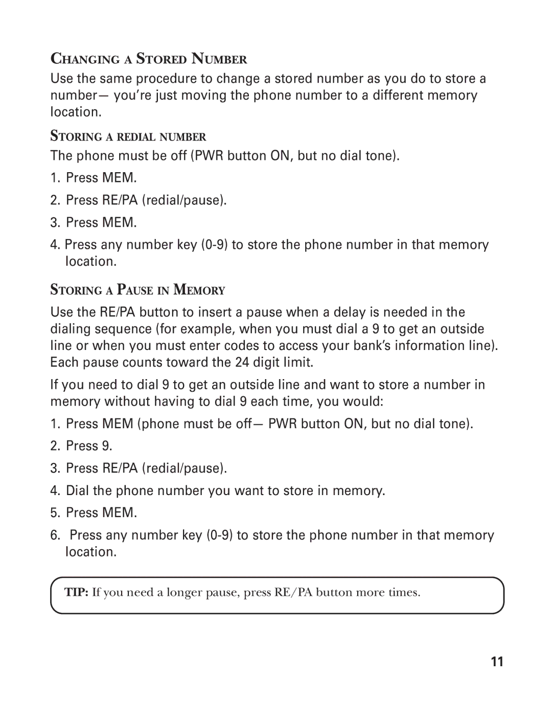 GE 15432970 manual Changing a Stored Number 